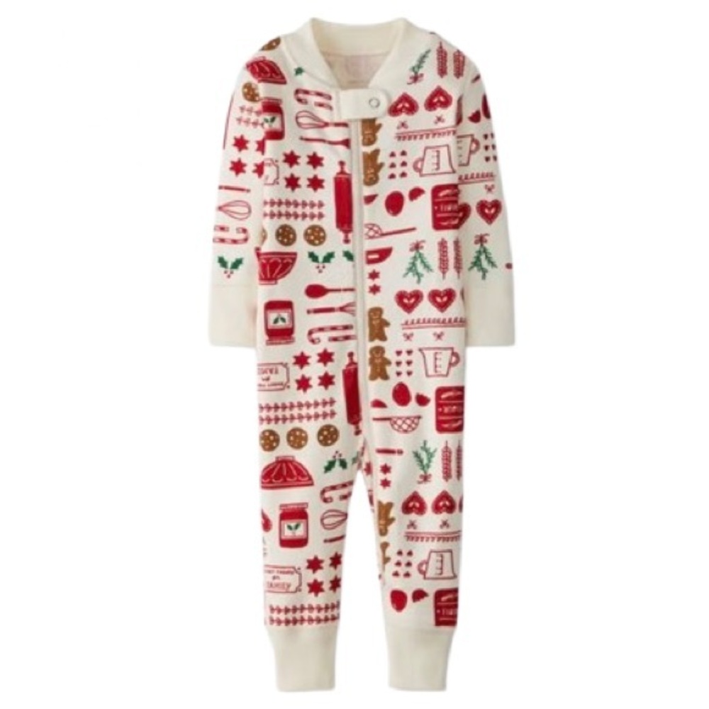 Hanna Andersson Back to Baking Gingerbread Kitchen Utensils Sleeper‎ NWT 80cm